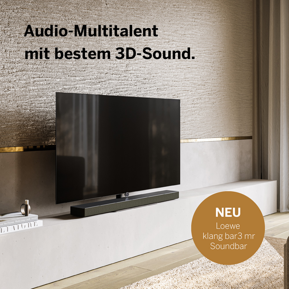 Loewe klang bar3 mr – Audio-Multitalent mit bestem 3D-Sound. Loewe klang bar3 mr - Audio-Multitalent mit bestem 3D-Sound.
